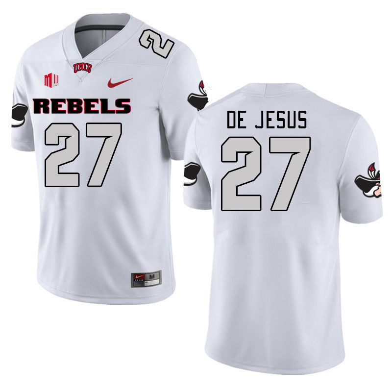 Men #27 Jacob De Jesus UNLV Rebels 2023 College Football Jerseys Stitched-White
